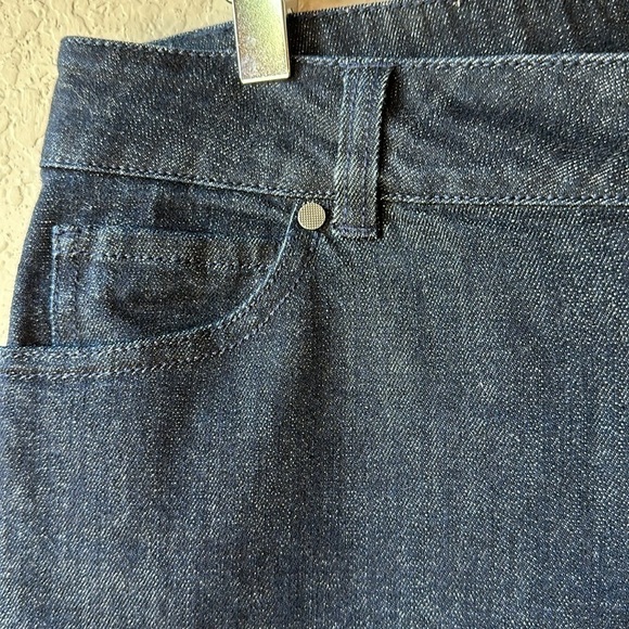 CAbi Wide Leg High Rise Trouser Jeans #5691 Deep Sea Dark Wash Size 12 Long - Picture 6 of 13